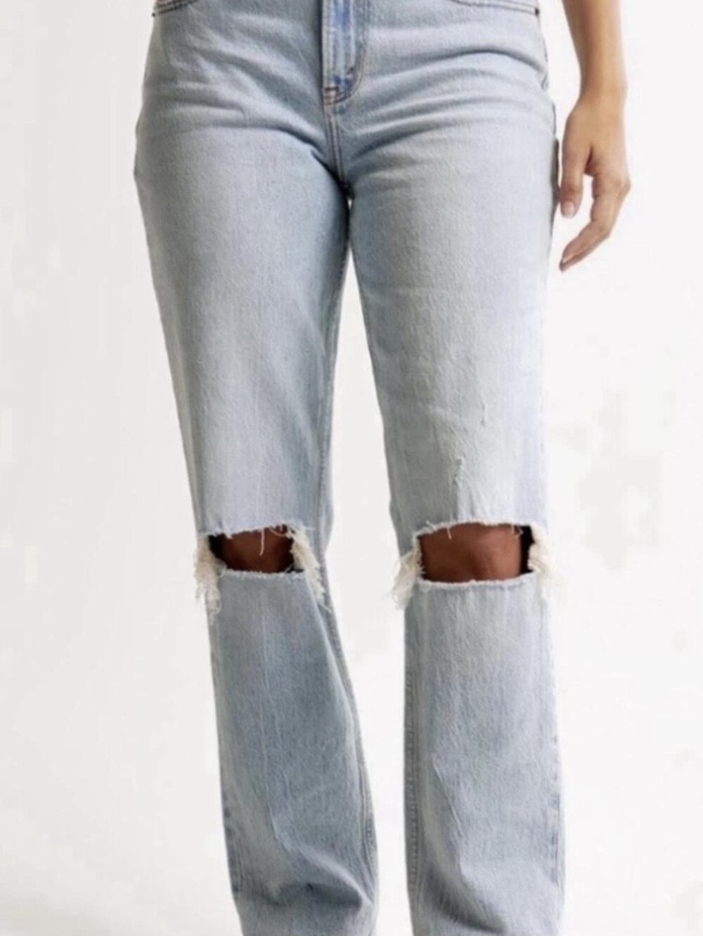 Abercrombie & Fitch Distressed The 90's Straight Ultra High Rise Jeans Size 18R